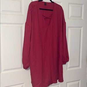 Shein Curve Dark Pink Long Sleeve Dress Size 4XL